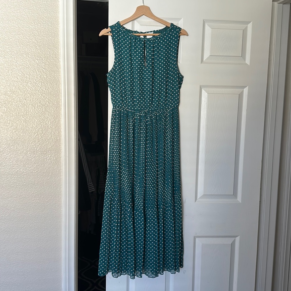 Openback Green Polka Dot Dress